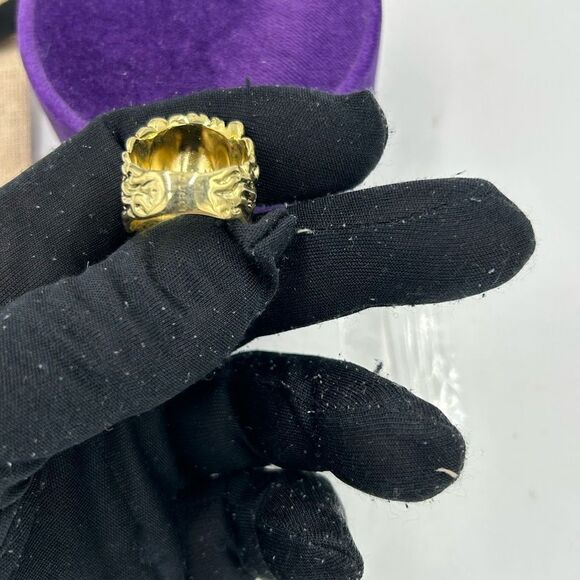 Men’s Gucci iconic Lionhead crystal motif ring size 10 made in Italy - Picture 4 of 9